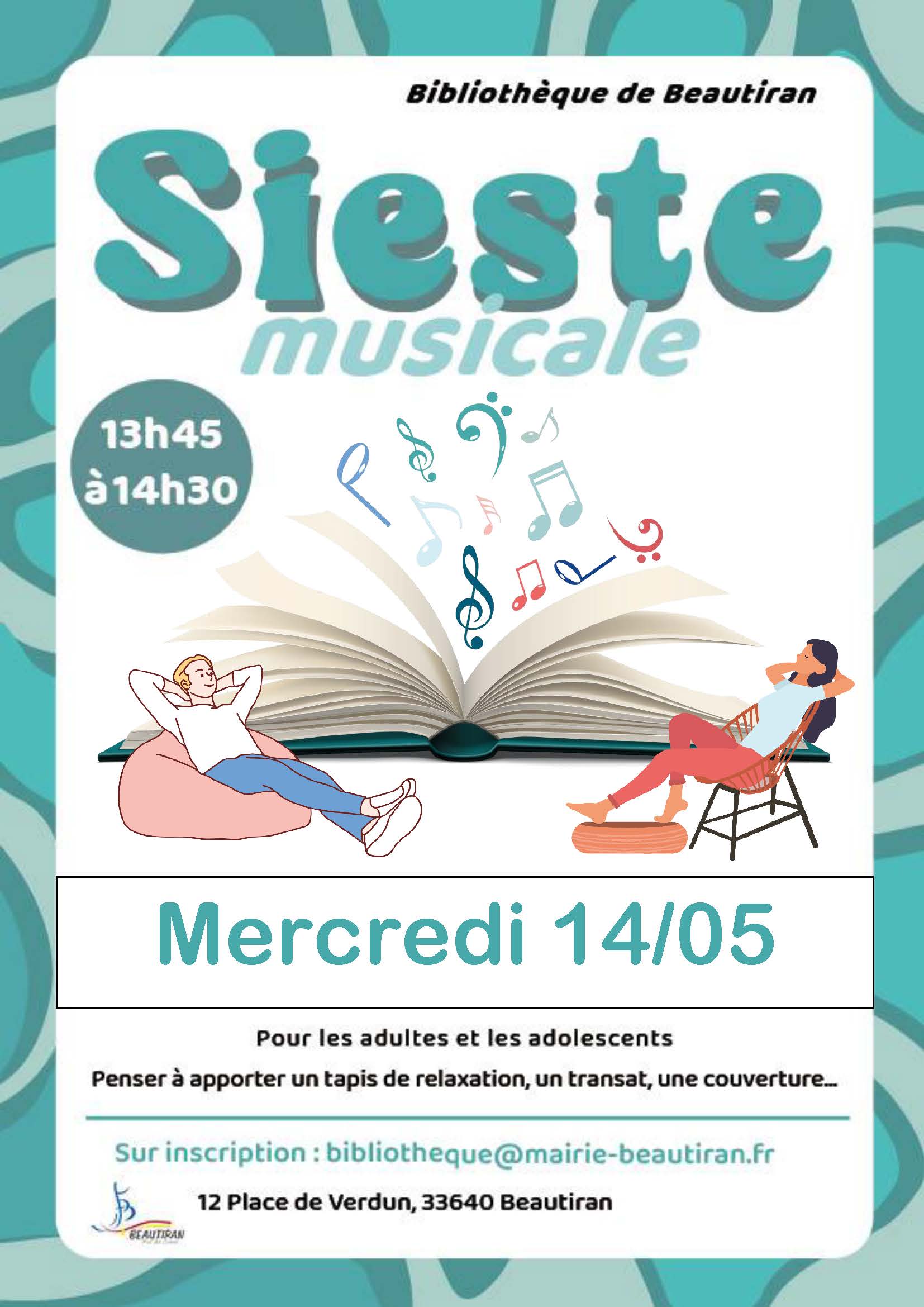 Sieste musicale à la bibliothèque le 14/05