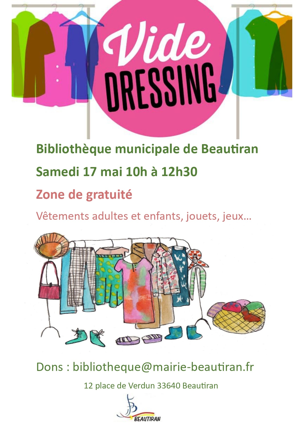Vide-dressing solidaire à la bibliothèque