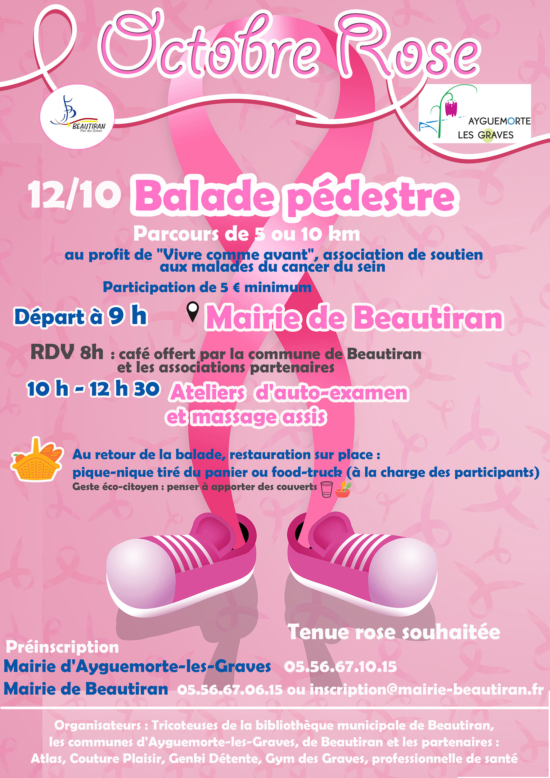 Octobre rose : deux circuits de promenade proposés et des ateliers