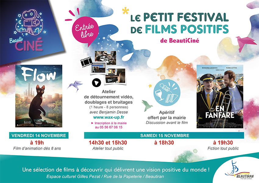Beauticiné : le petit festival des films positifs, 14 et 15 novembre