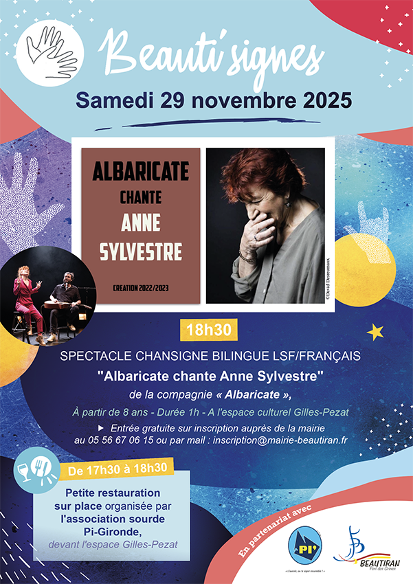 Concert chansigne bilingue LSF/Français « Albaricate chante Anne Sylvestre » le 29 novembre